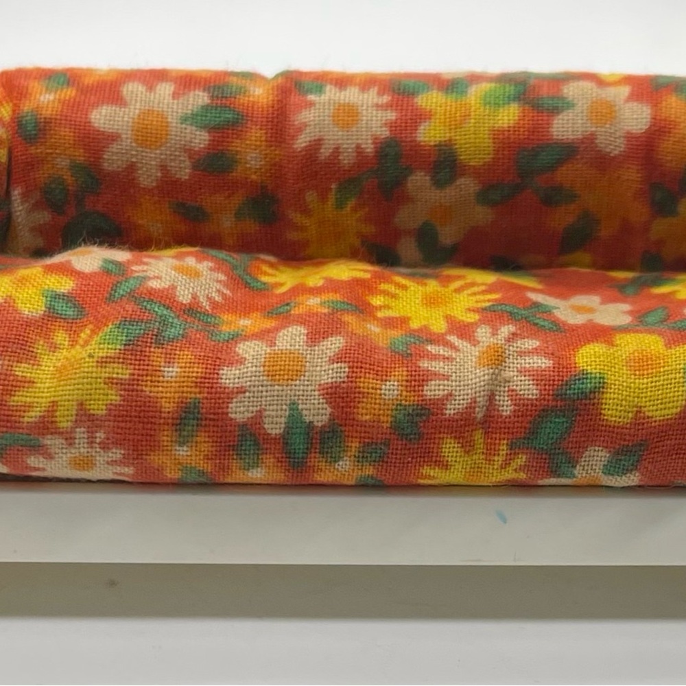 Fisher Price Doll House Furniture Floral Orange Cushion Cover Toy
